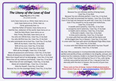 Litany of the Love of God